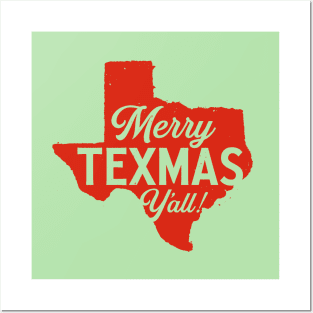 Merry Texmas Y'all - Texas Christmas Posters and Art